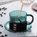 colored glass tea cups with handle for home